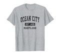 Ocean City Maryland Md Sports Black T-Shirt - Trendy Graphic Men Women - T-Shirt, Sweatshirt, Hoodie
