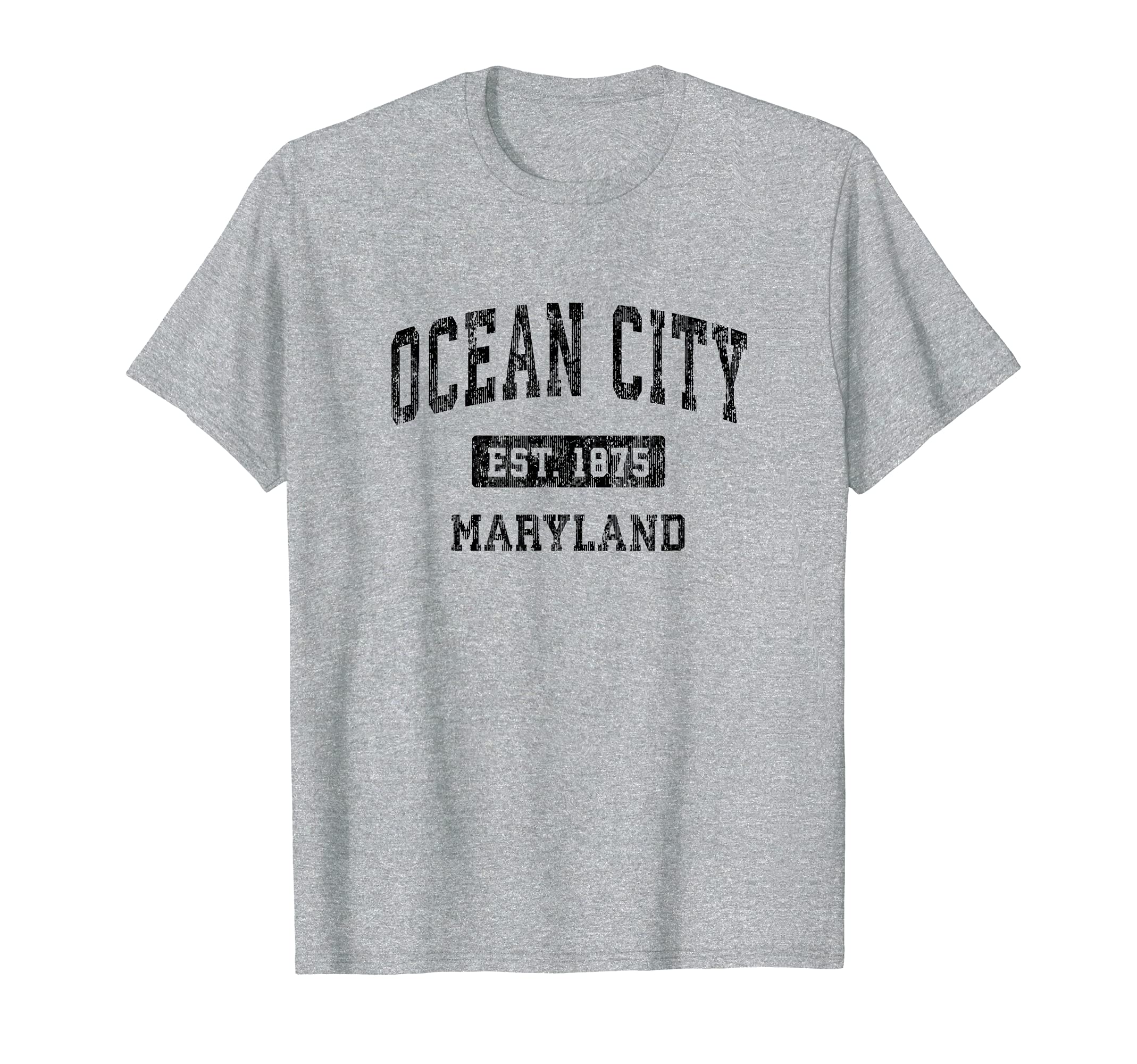 Ocean City Maryland Md Sports Black T-Shirt - Trendy Graphic Men Women - T-Shirt, Sweatshirt, Hoodie