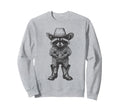 Raccoon Cowboy Hat Funny Western Sweatshirt - Novelty Apparel Men Women - T-Shirt, Sweatshirt, Hoodie