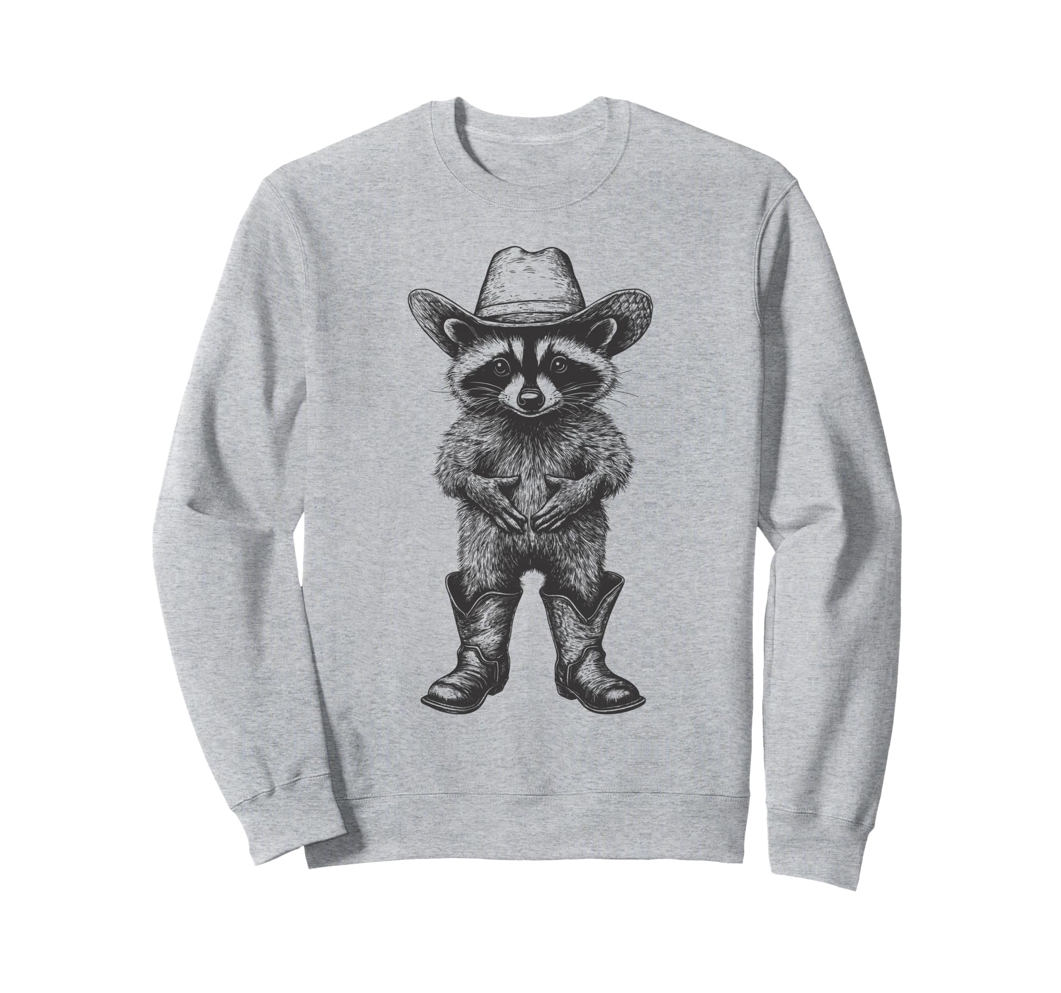Raccoon Cowboy Hat Funny Western Sweatshirt - Novelty Apparel Men Women - T-Shirt, Sweatshirt, Hoodie