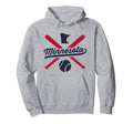 Minnesota Baseball State Pride Love Hoodie - Minimalist Print for Adults - T-Shirt, Sweatshirt, Hoodie