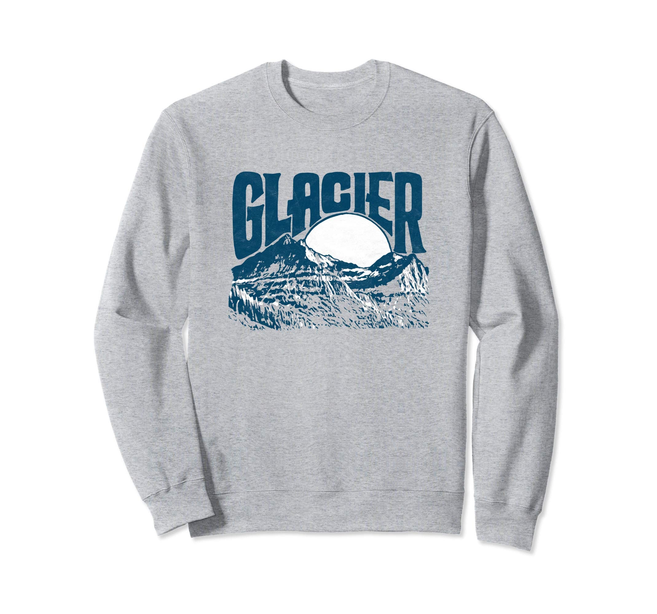 Glacier National Park Distressed 80S Sweatshirt - Graphic Print Unisex - T-Shirt, Sweatshirt, Hoodie