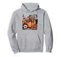 Floral Fall Pumpkin Autumn Boho Hoodie - Minimalist Print for Adults - T-Shirt, Sweatshirt, Hoodie
