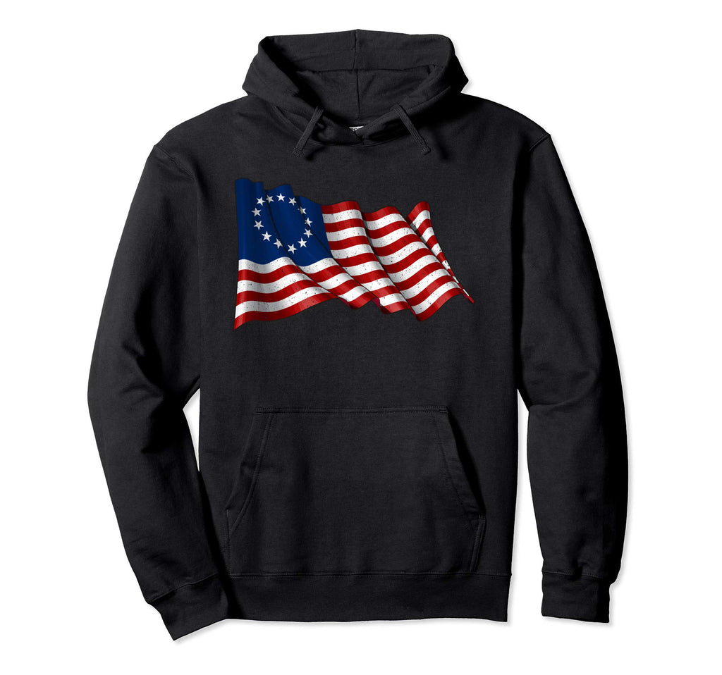America Betsy Ross Flag 1776 Hoodie - Streetwear Style for Adults - T-Shirt, Sweatshirt, Hoodie