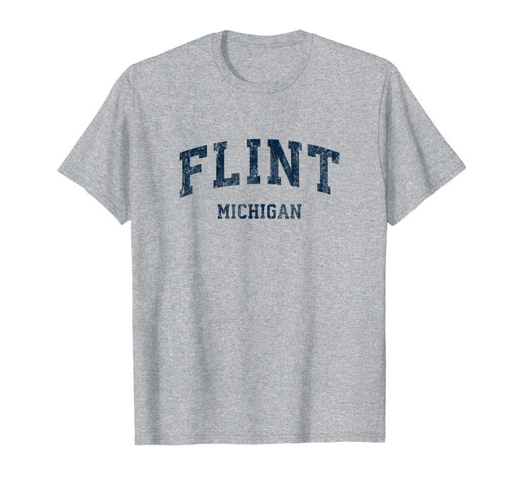 Flint Michigan Mi Varsity Sports Navy T-Shirt - Trendy Graphic Men Women - T-Shirt, Sweatshirt, Hoodie