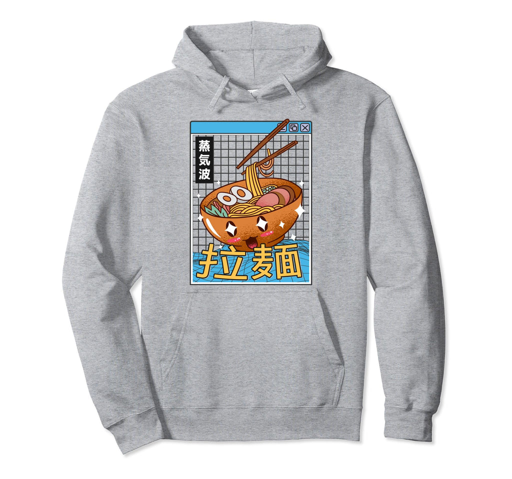 Ramen Noodles Bowl Kawaii Grid Hoodie - Fun Novelty Design for Adults - T-Shirt, Sweatshirt, Hoodie