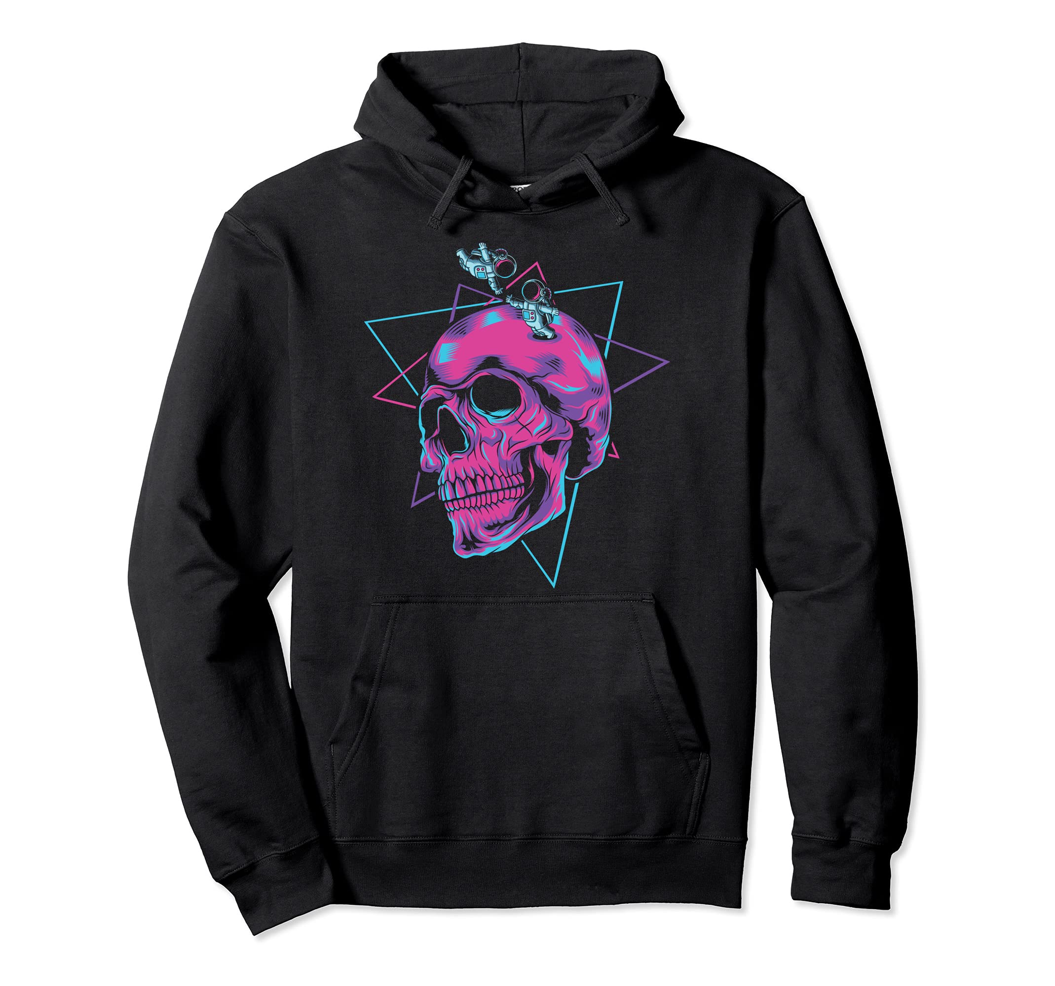 Space Skeleton 80S Aesthetics Skull Hoodie - Minimalist Print for Adults - T-Shirt, Sweatshirt, Hoodie