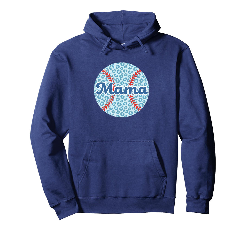 Mama Leopard Baseball Mom Circle Hoodie - Novelty Apparel Men Women - T-Shirt, Sweatshirt, Hoodie