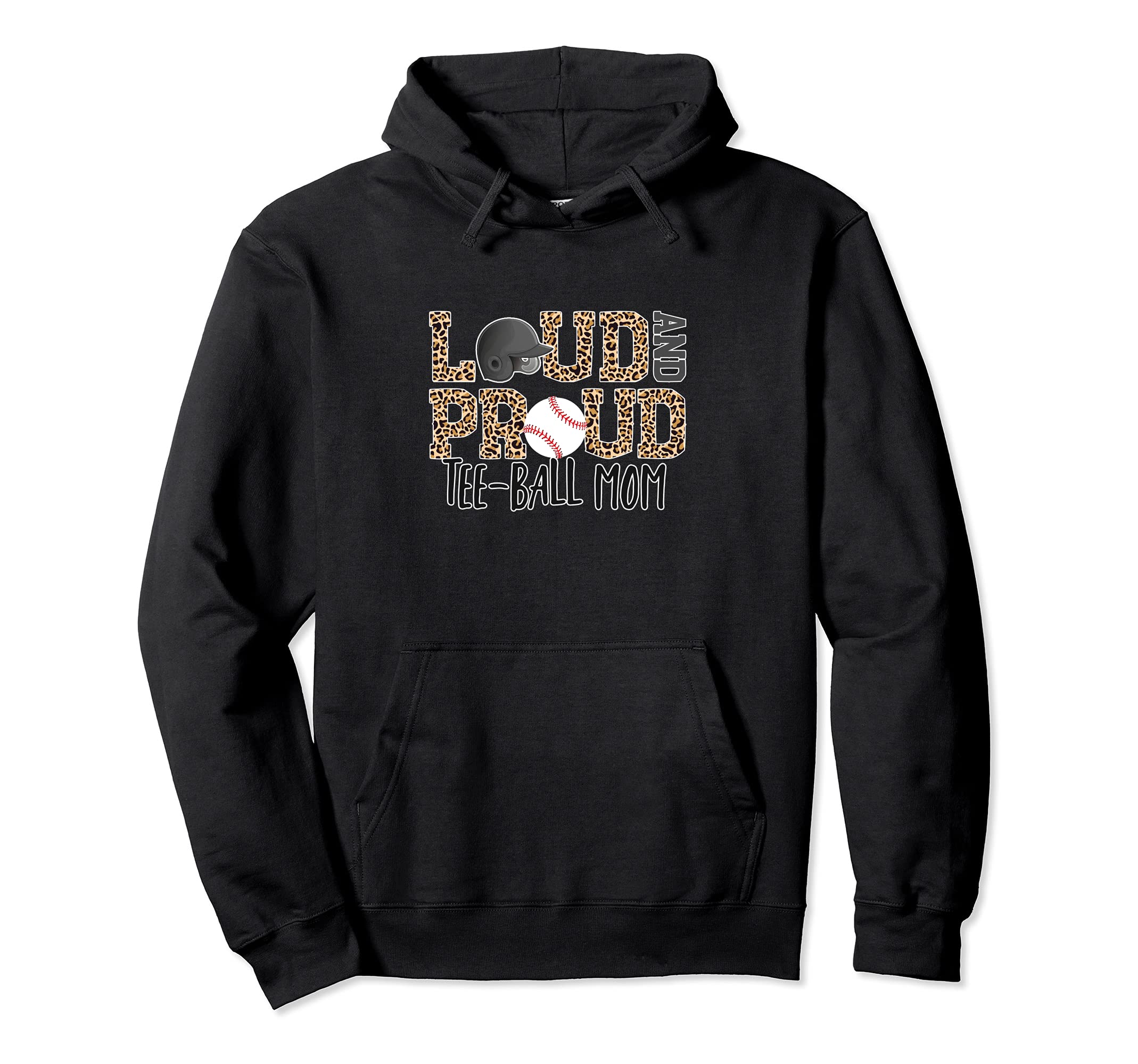 Teeball Mom Leopard Baseball Tball Mothers Hoodie - Unique Graphic Unisex - T-Shirt, Sweatshirt, Hoodie