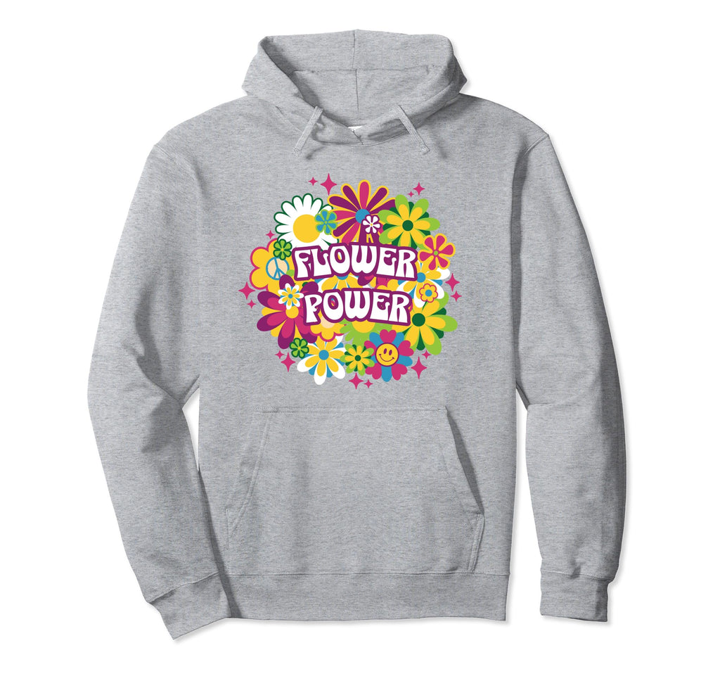 70S Floral Happy Face Flower Power Hoodie - Minimalist Print for Adults - T-Shirt, Sweatshirt, Hoodie