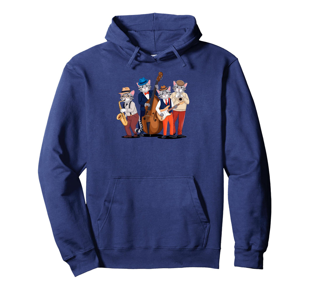 Cat Lover Cat Music Band Cats Musicians Hoodie - Graphic Print for Adults - T-Shirt, Sweatshirt, Hoodie