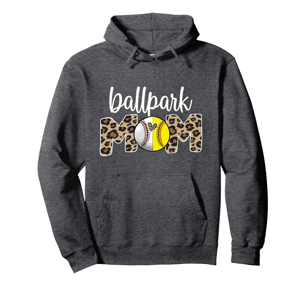 Ballpark Mom Proud Baseball Softball Hoodie - Trendy Graphic for Adults - T-Shirt, Sweatshirt, Hoodie