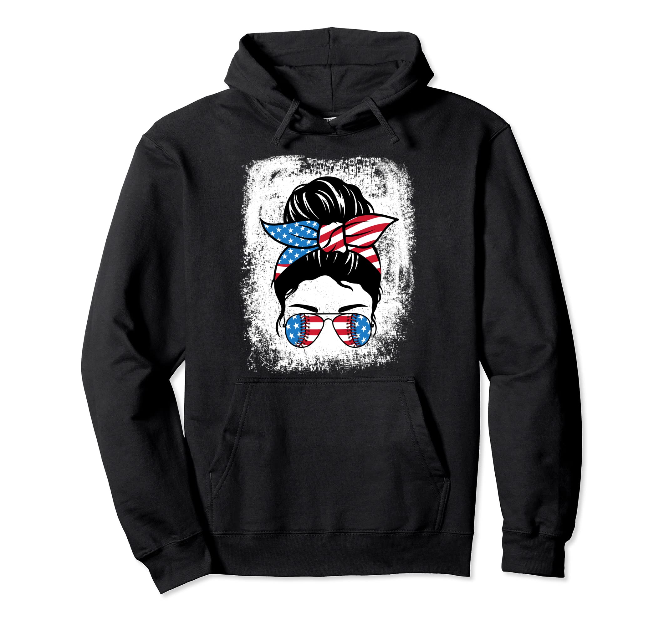Bleached Softball Baseball Mom Life Messy Hoodie - Novelty Apparel Unisex - T-Shirt, Sweatshirt, Hoodie
