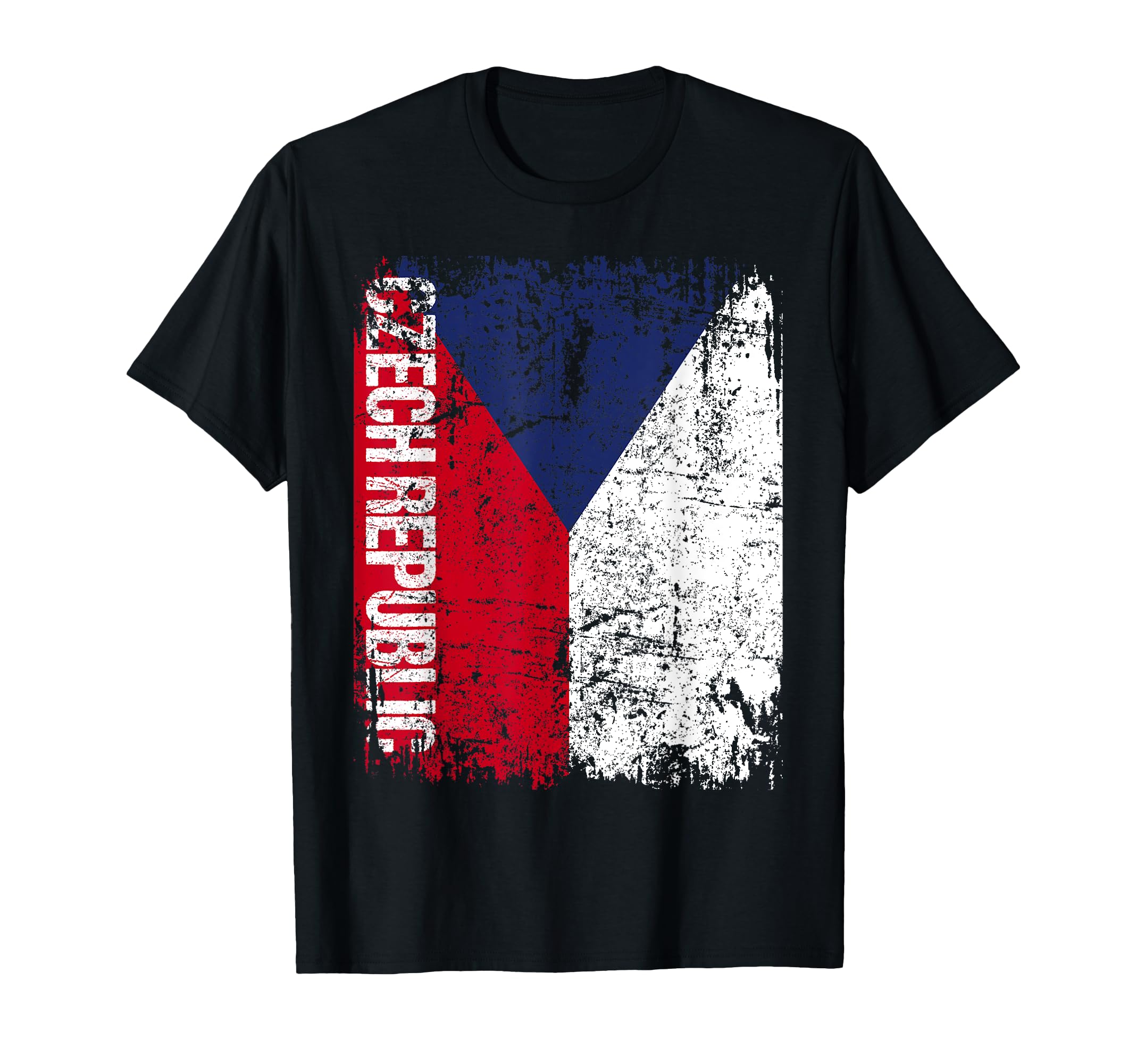 Czech Republic Flag Distressed Czech T-Shirt - Custom Art Print Men Women - T-Shirt, Sweatshirt, Hoodie