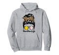 Mommom Life Messy Bun Hair Funny Baseball Hoodie - Unique Graphic Unisex - T-Shirt, Sweatshirt, Hoodie