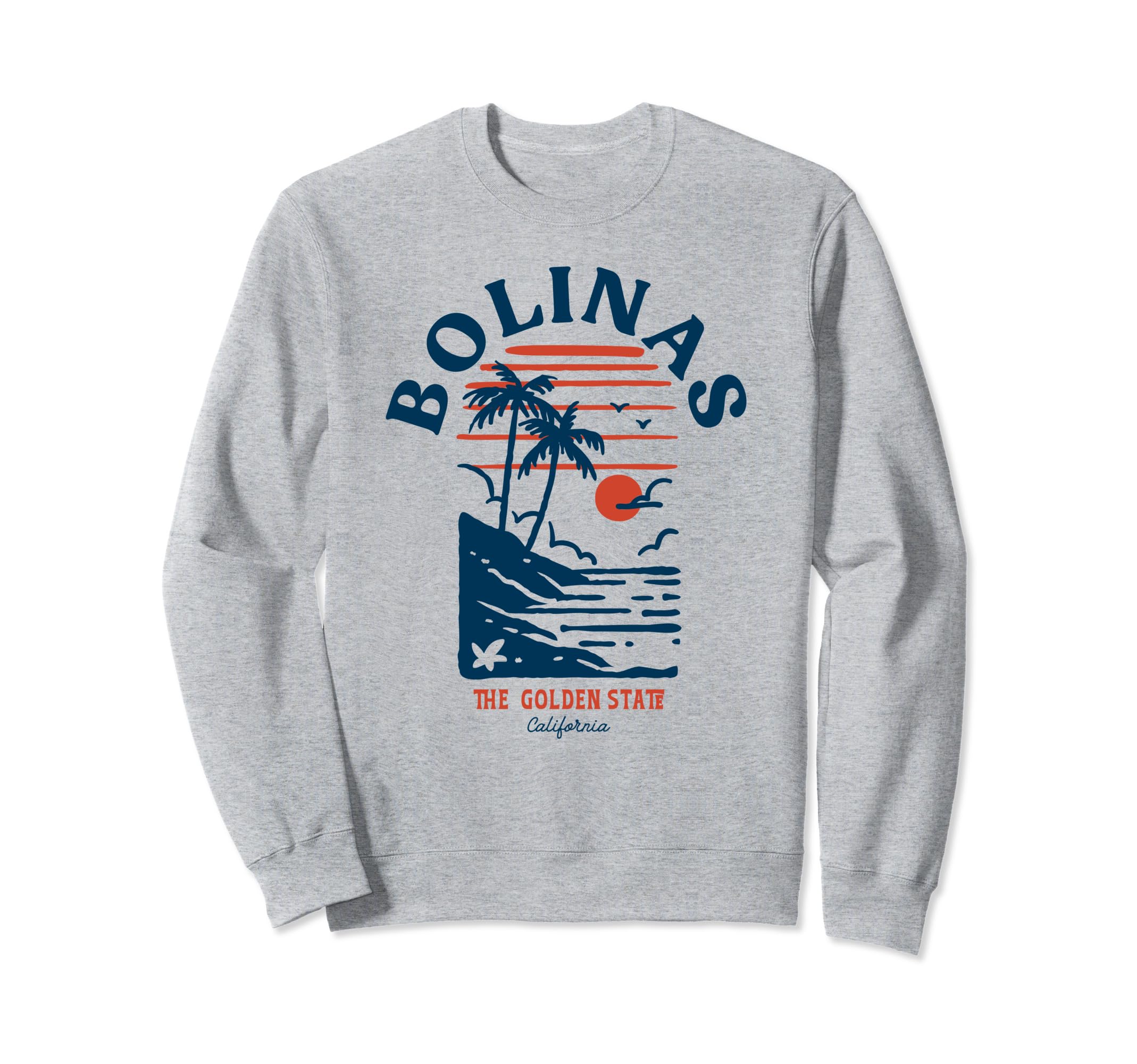 Bolinas California Surfer Beach Sweatshirt - Minimalist Print Men Women - T-Shirt, Sweatshirt, Hoodie