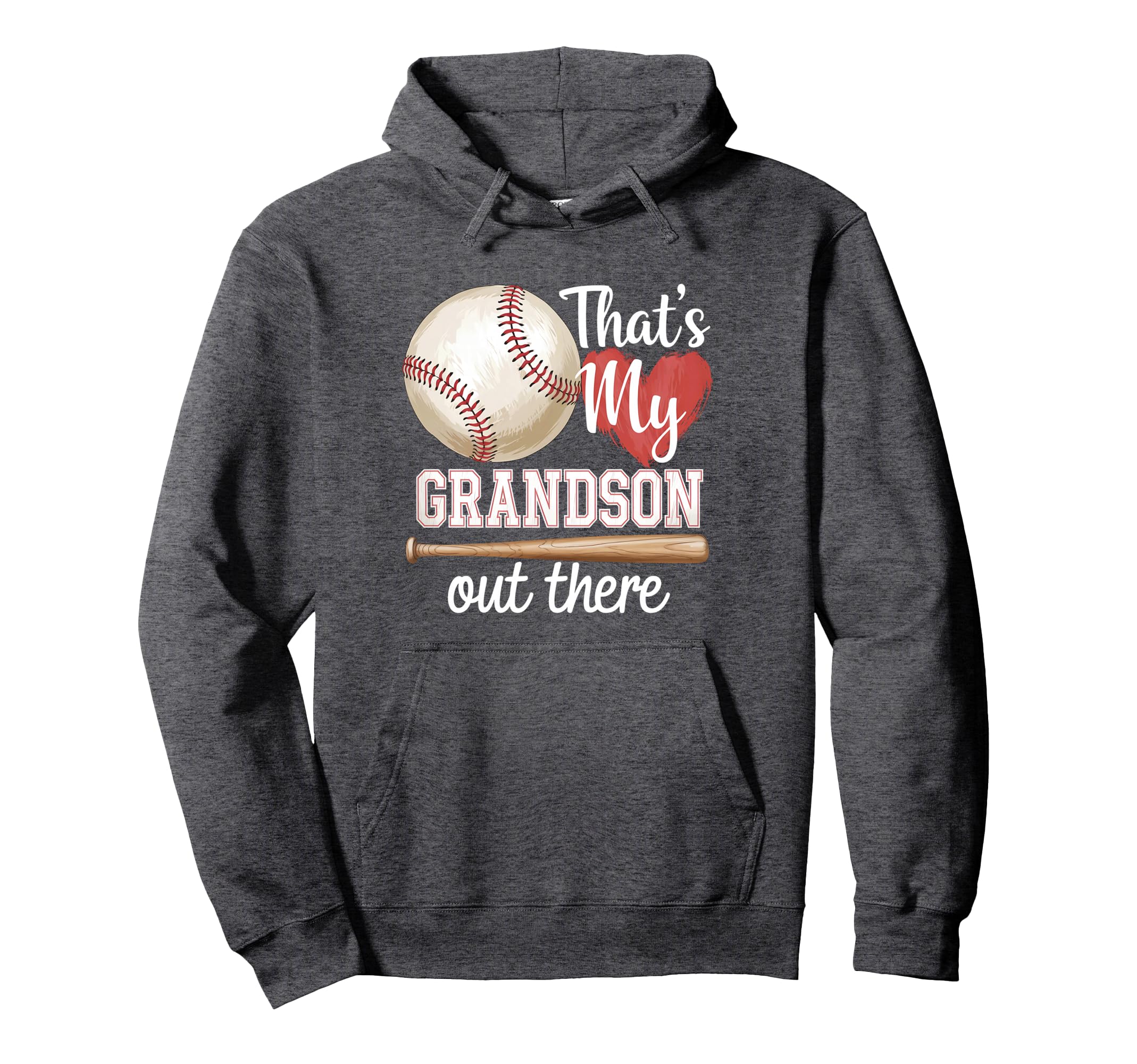 Thats My Grandson Out There Baseball Hoodie - Minimalist Print for Adults - T-Shirt, Sweatshirt, Hoodie