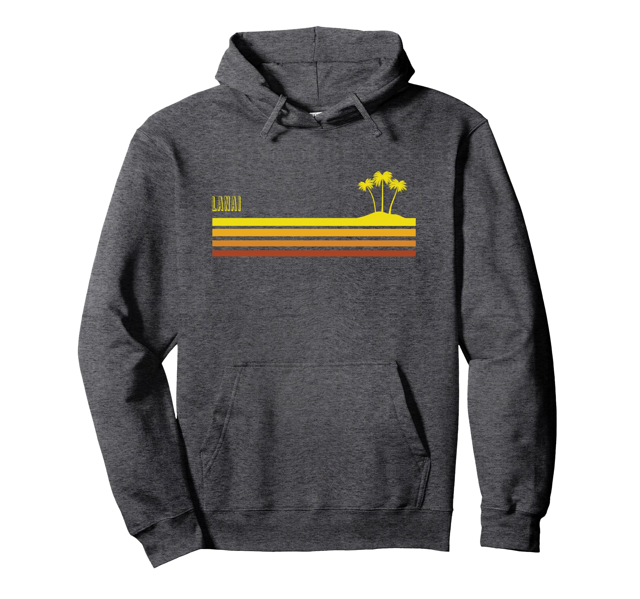 Lanai Beach 70S Striped Palm Tree Hoodie - Novelty Apparel Unisex - T-Shirt, Sweatshirt, Hoodie
