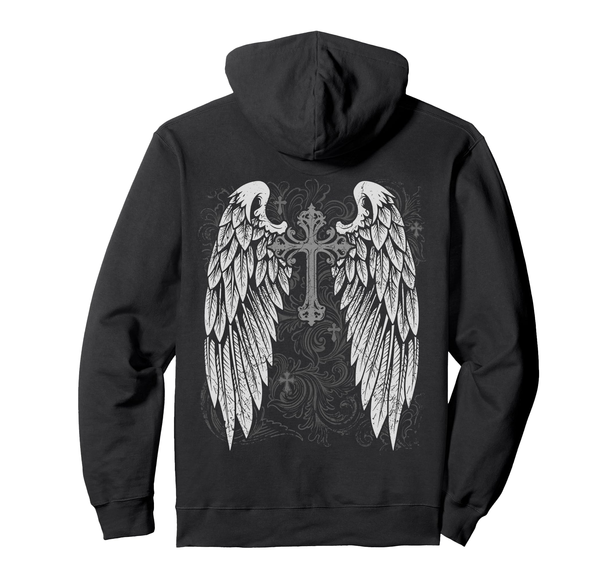 Grunge Wings Angel Back Cross Y2K 2000S Hoodie - Trendy Graphic Unisex - T-Shirt, Sweatshirt, Hoodie