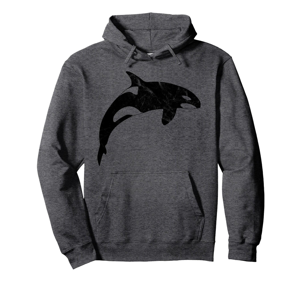 Orca Whale Distressed Hoodie - Trendy Graphic for Adults - T-Shirt, Sweatshirt, Hoodie
