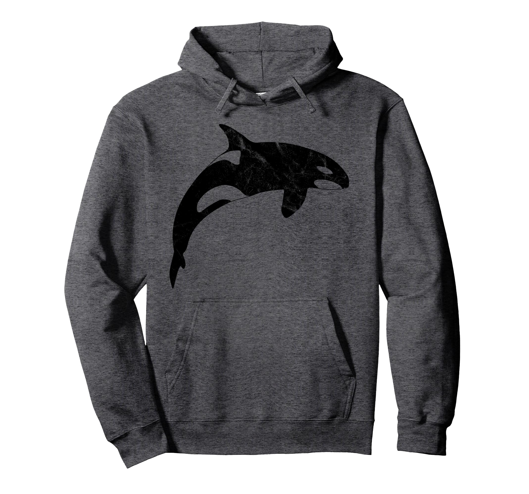 Orca Whale Distressed Hoodie - Trendy Graphic for Adults - T-Shirt, Sweatshirt, Hoodie