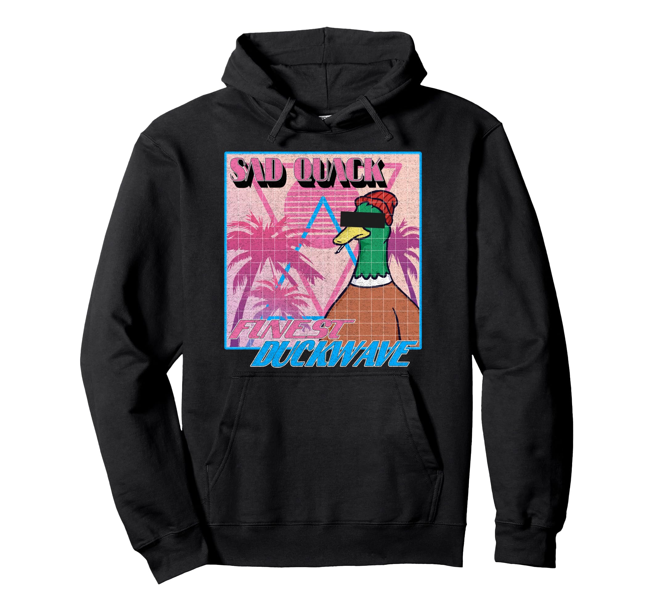 Vaporwave Aesthetic 90S Sad Quack Duck Hoodie - Graphic Print for Adults - T-Shirt, Sweatshirt, Hoodie