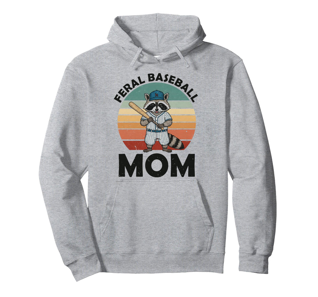 Raccoon Feral Baseball Mom Trash Panda Hoodie - Unique Graphic Men Women - T-Shirt, Sweatshirt, Hoodie