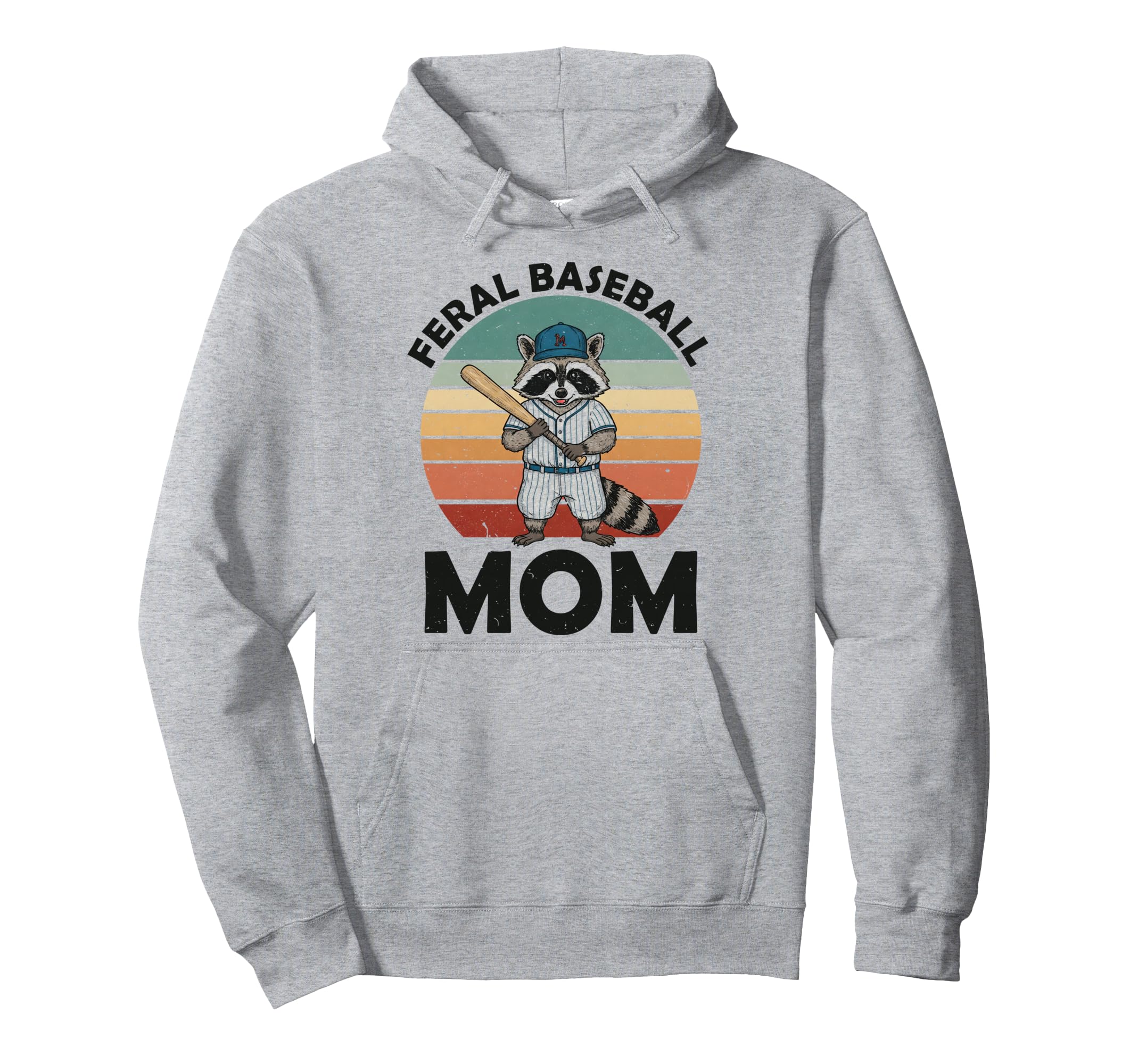 Raccoon Feral Baseball Mom Trash Panda Hoodie - Unique Graphic Men Women - T-Shirt, Sweatshirt, Hoodie
