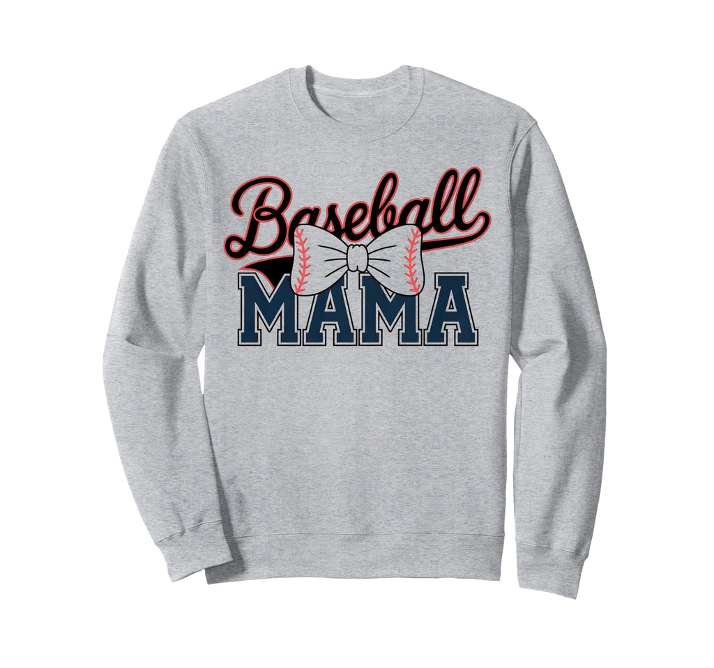Baseball Mama Coquette Bow Baseball Mom Sweatshirt - Trendy Graphic Unisex - T-Shirt, Sweatshirt, Hoodie