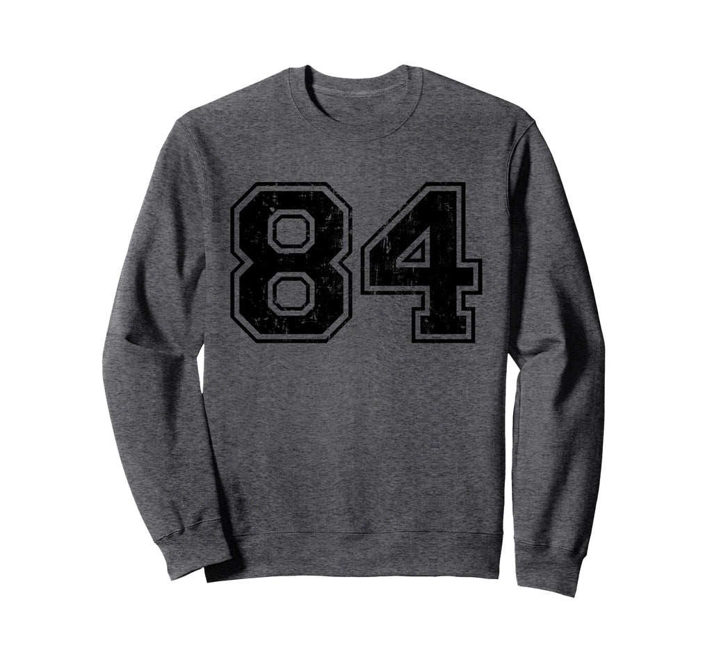 Number 84 Varsity Distressed Sport Sweatshirt - Fun Novelty Design Unisex - T-Shirt, Sweatshirt, Hoodie