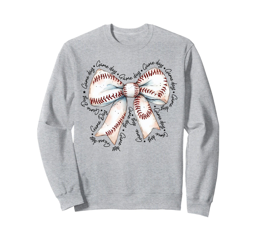 Game Day Baseball Bow Coquette Sweatshirt - Unique Graphic for Adults - T-Shirt, Sweatshirt, Hoodie