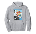 Fox Surfing Kanagawa Wave Kawaii Hoodie - Graphic Print Men Women - T-Shirt, Sweatshirt, Hoodie