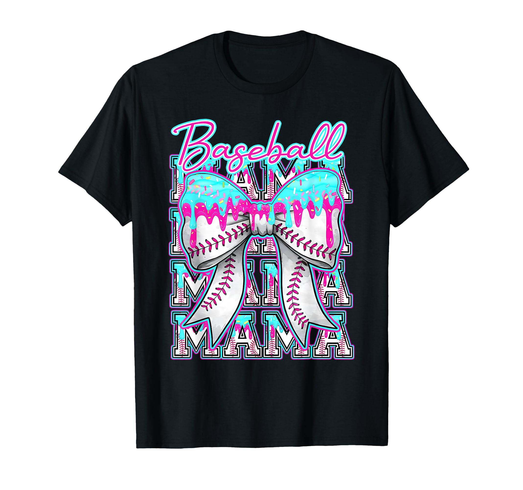 Coquette Bow Baseball Mama Happy Game T-Shirt - Trendy Graphic for Adults - T-Shirt, Sweatshirt, Hoodie