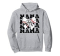 Coquette Groovy Baseball Mama Bow Hoodie - Custom Art Print Men Women - T-Shirt, Sweatshirt, Hoodie