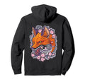 Fox And Flowers Distressed Hoodie - Aesthetic Graphic for Adults - T-Shirt, Sweatshirt, Hoodie
