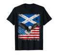 Distressed Scottish American Flag Usa T-Shirt - Custom Art Print Unisex - T-Shirt, Sweatshirt, Hoodie