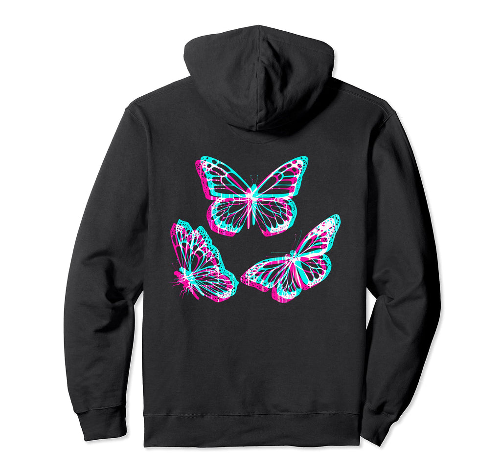 Pastel Goth Aesthetic Butterfly Glitch Hoodie - Trendy Graphic Men Women - T-Shirt, Sweatshirt, Hoodie