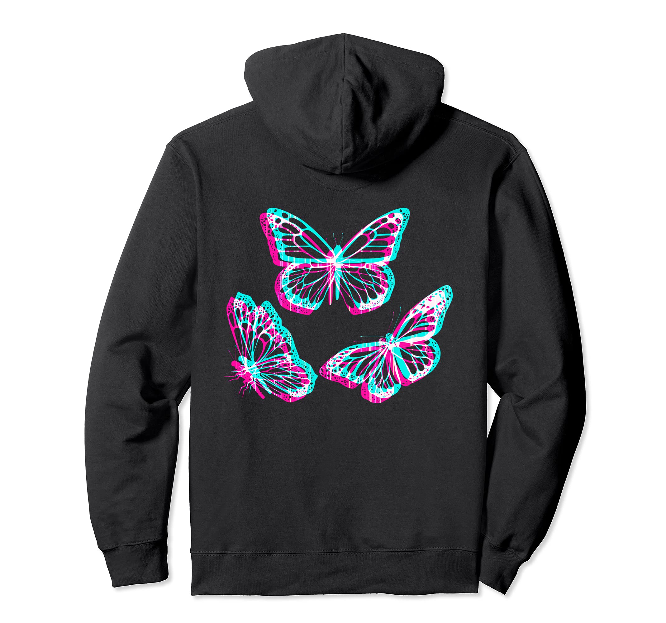 Pastel Goth Aesthetic Butterfly Glitch Hoodie - Trendy Graphic Men Women - T-Shirt, Sweatshirt, Hoodie