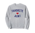 Favorite Aunt Red Love Heart Symbol Sweatshirt - Minimalist Print Men Women - T-Shirt, Sweatshirt, Hoodie