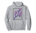 Cherry Blossom Grid Vaporwave Hoodie - Fun Novelty Design Men Women - T-Shirt, Sweatshirt, Hoodie