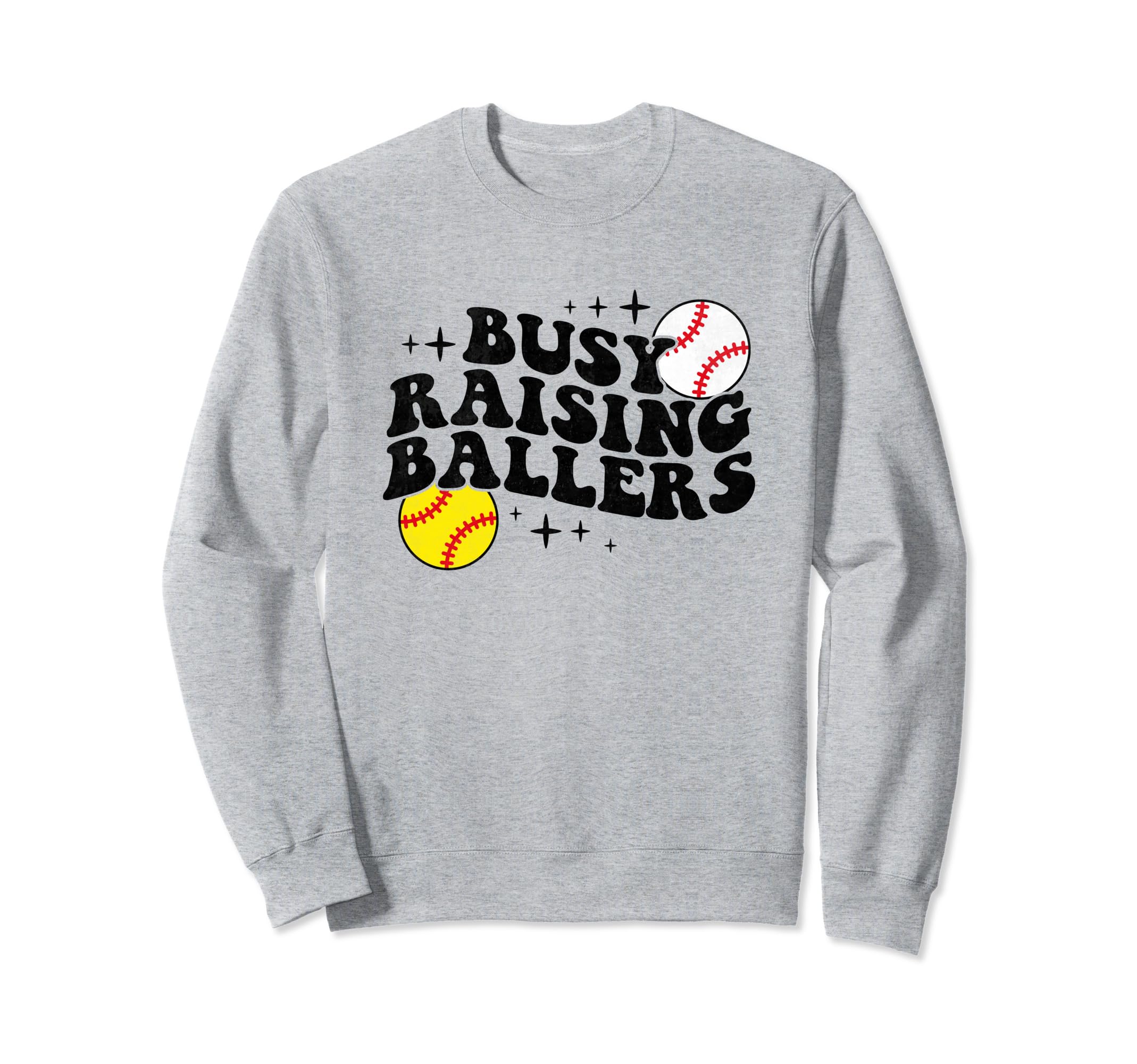 Busy Raising Ballers Softball Sweatshirt - Minimalist Print for Adults - T-Shirt, Sweatshirt, Hoodie