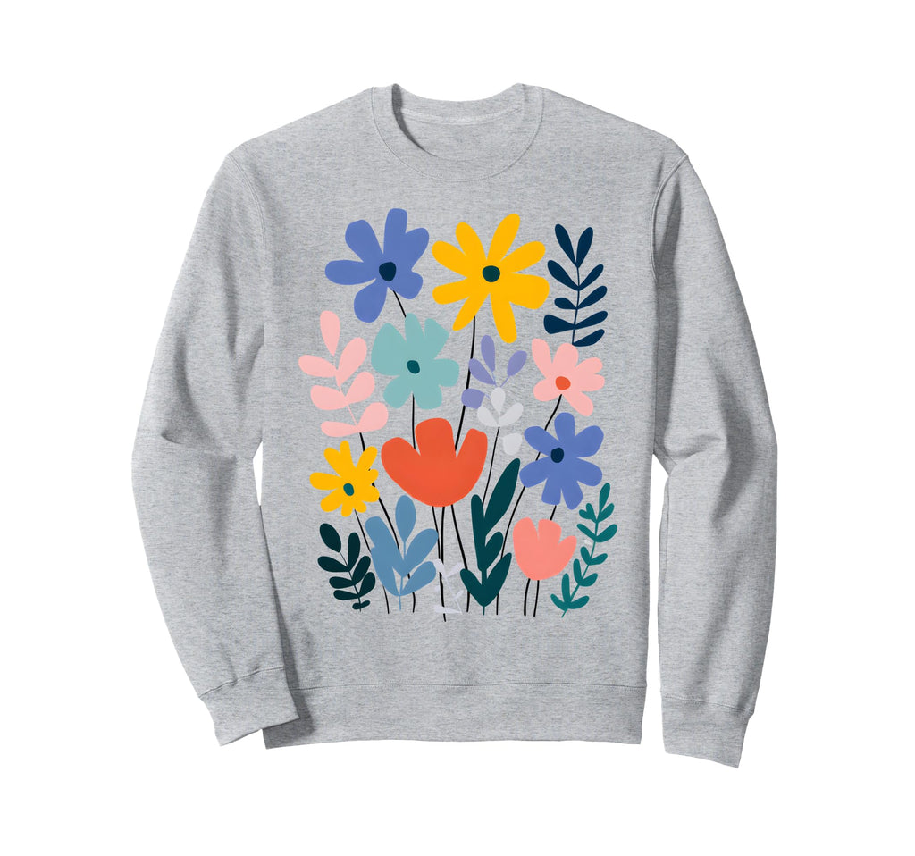 Boho Flowers Funny Floral Summer Sweatshirt - Aesthetic Graphic Men Women - T-Shirt, Sweatshirt, Hoodie