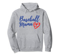 Baseball Mama Heart Matching Mom Mothers Hoodie - Trendy Graphic Unisex - T-Shirt, Sweatshirt, Hoodie