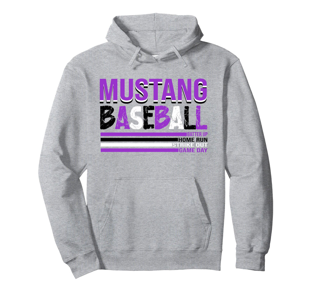 Mustang Baseball Mom Purple Mustangs Hoodie - Unique Graphic Men Women - T-Shirt, Sweatshirt, Hoodie