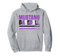 Mustang Baseball Mom Purple Mustangs Hoodie - Unique Graphic Men Women - T-Shirt, Sweatshirt, Hoodie