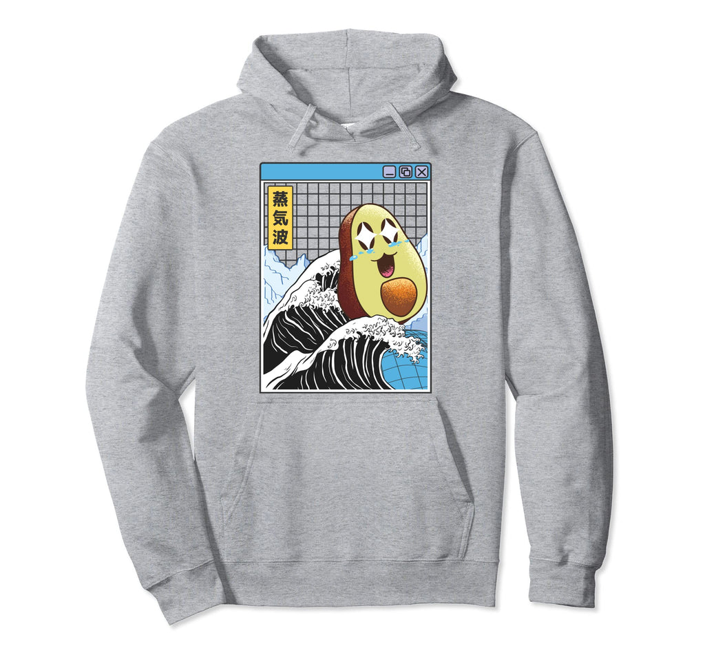 Happy Avocado Kanagawa Wave Digital Kawaii Hoodie - Novelty Apparel Unisex - T-Shirt, Sweatshirt, Hoodie