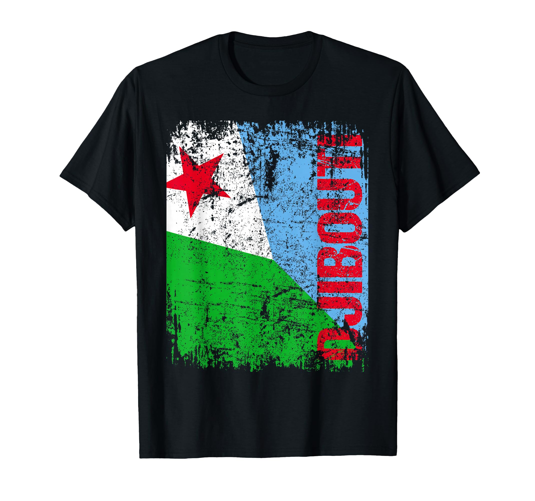 Djibouti Flag Distressed Djibouti T-Shirt - Unique Graphic Men Women - T-Shirt, Sweatshirt, Hoodie