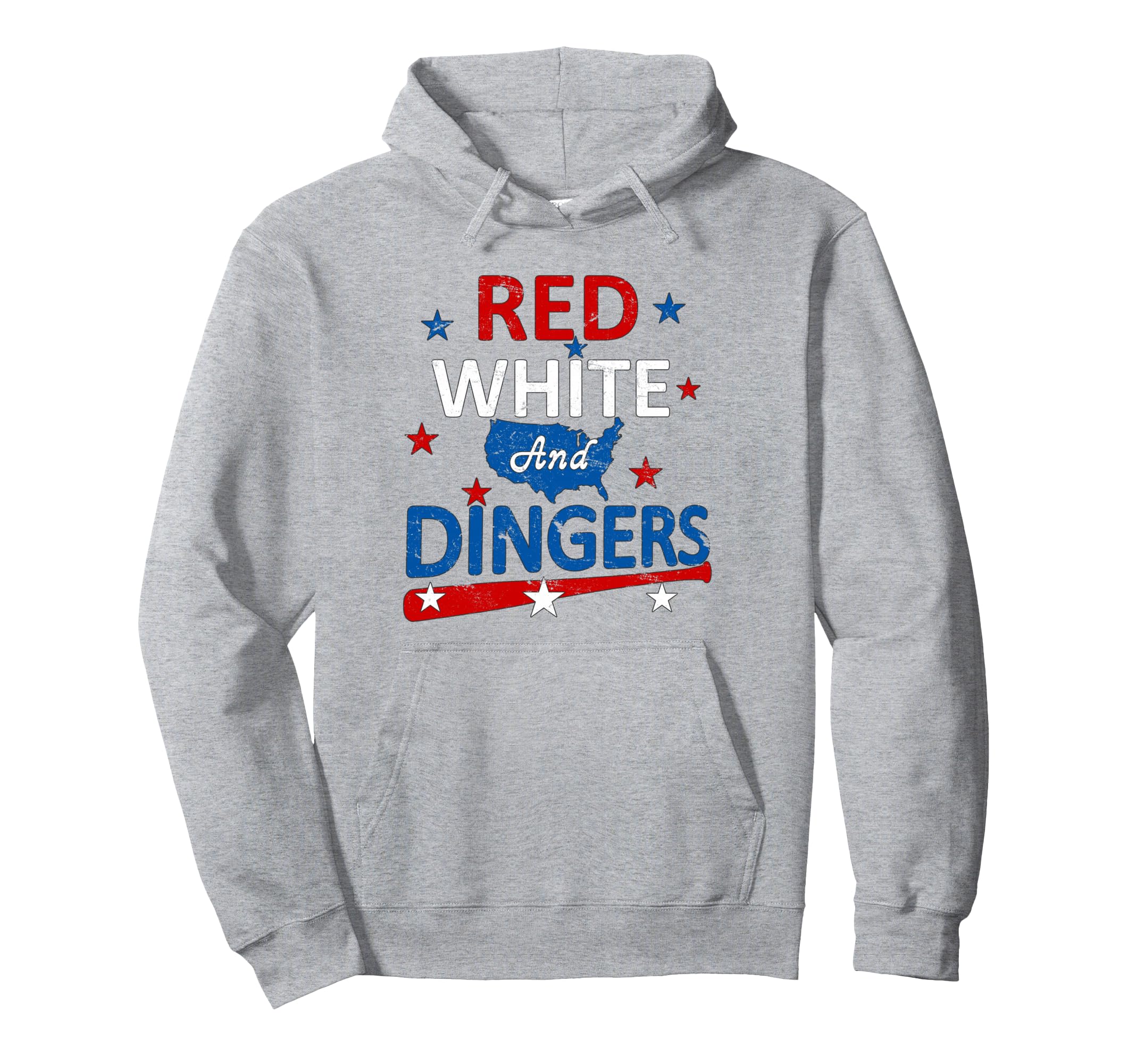 Red White And Dingers American Flag Hoodie - Aesthetic Graphic Unisex - T-Shirt, Sweatshirt, Hoodie