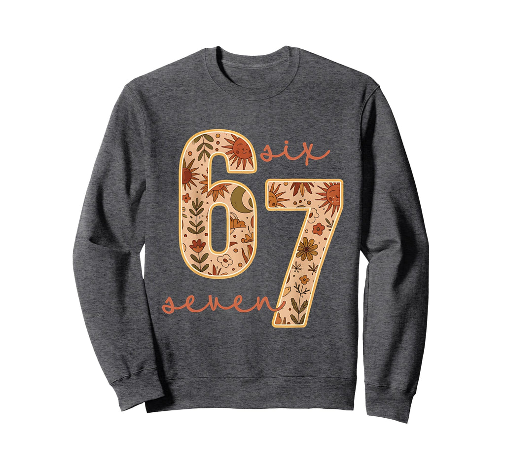 67 Six Seven Boho Floral Moon Flowers Sweatshirt - Graphic Print Men Women - T-Shirt, Sweatshirt, Hoodie