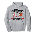 Mom Both Basketball Baseball Mom Hoodie - Unique Graphic Men Women - T-Shirt, Sweatshirt, Hoodie